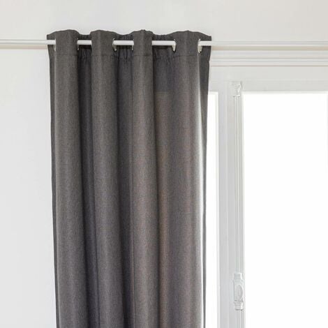 Maison Exclusive Cortinas opacas con aros de metal 2 piezas gris topo  140x245 cm