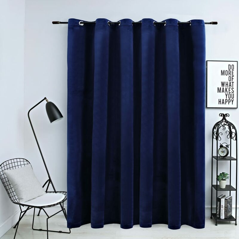 

Cortina opaca y anillas metal terciopelo azul oscuro 290x245 cm