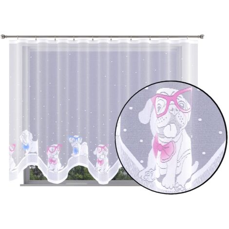 Cortina para habitación de niña - Estampado de bulldog - 200 x 150 cm
