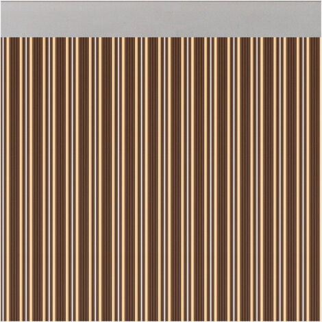 CORTINA PARA PUERTA FERRARA OPACO COLOR MARRÓN-MARFIL 90x210cm M63122 ACUDAM
