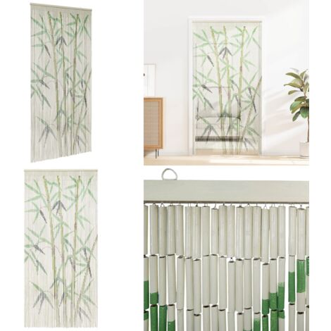 Cortina para puerta insectos estampado de bambú 100x220cm bambú - Mosquitera de bambú - Cortina para puerta