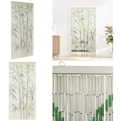 Cortina para puerta insectos estampado de bambú 90x220cm bambú - Mosquitera de bambú - Cortina para puerta