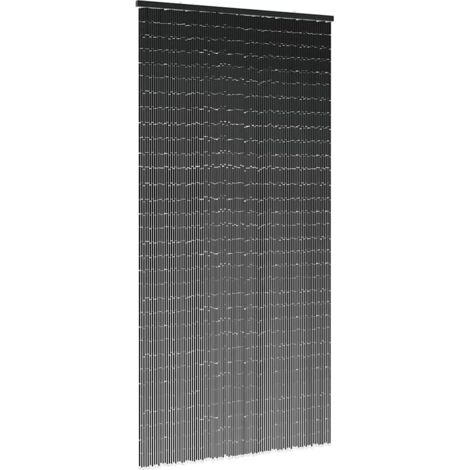 Cortina para puerta insectos gris claro 100x220cm bambú