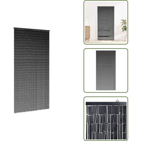 Cortina para puerta - vidaXL Cortina para puerta insectos gris claro 90x220cm bambú - Mosquitera para hogar