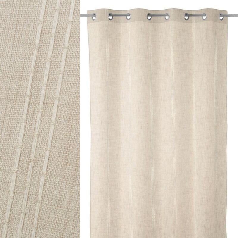 

Cortina pespuntes confeccionada beige nórdica de rayón y poliéster de 260x140 cm