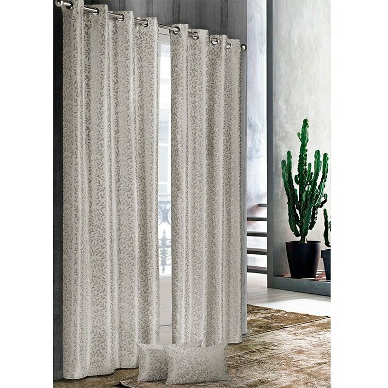 

Grucotex - Cortina poliéster/lino Jacquard Ramitas Color GRIS