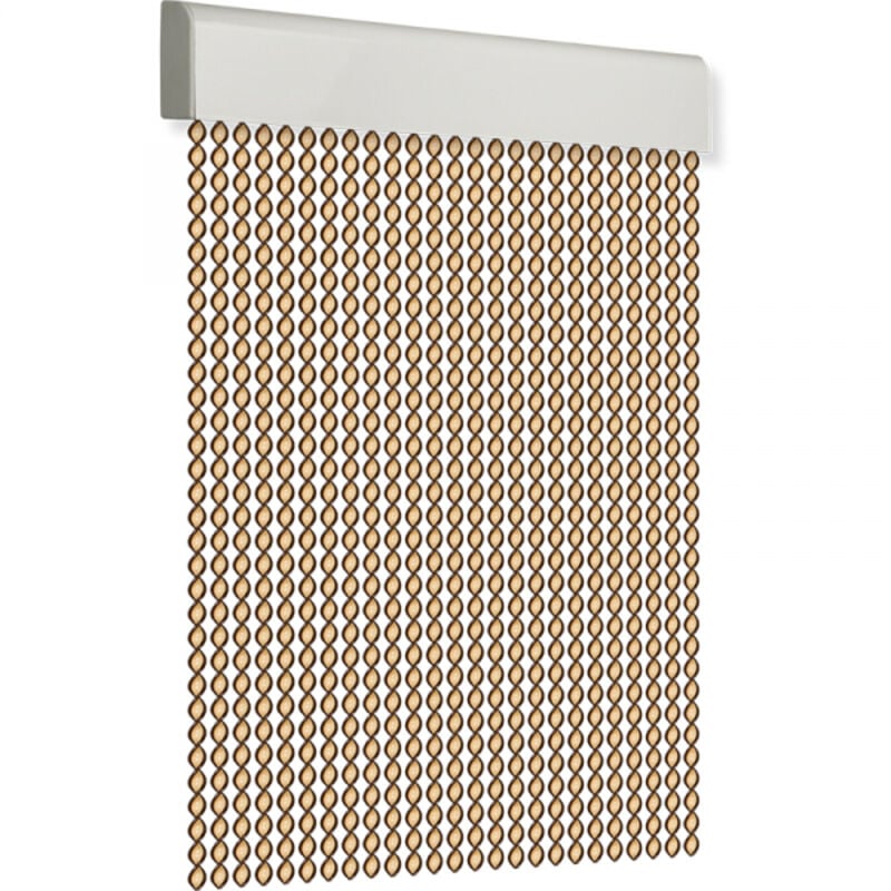 Rideau de porte 90x210cm cordon spiralé n°1 beige-marron