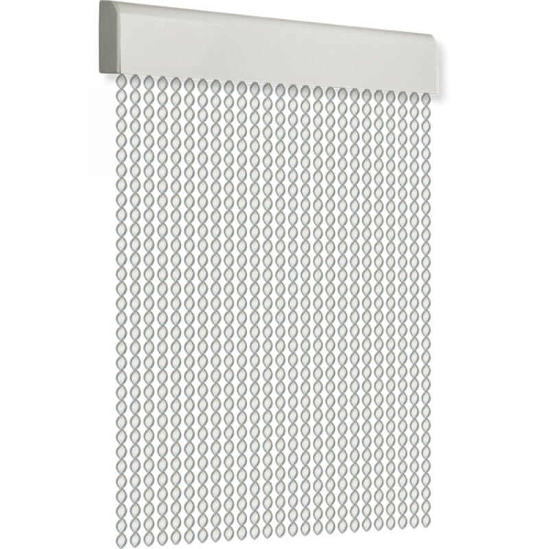 EDM - Rideau de porte 90x210cm cordon spiralé n°3 gris-blanc