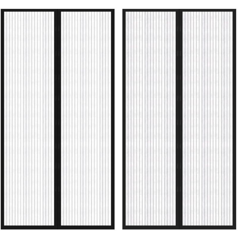 

Cortina puerta contra insectos 210x100 cm 2 uds magnética negro