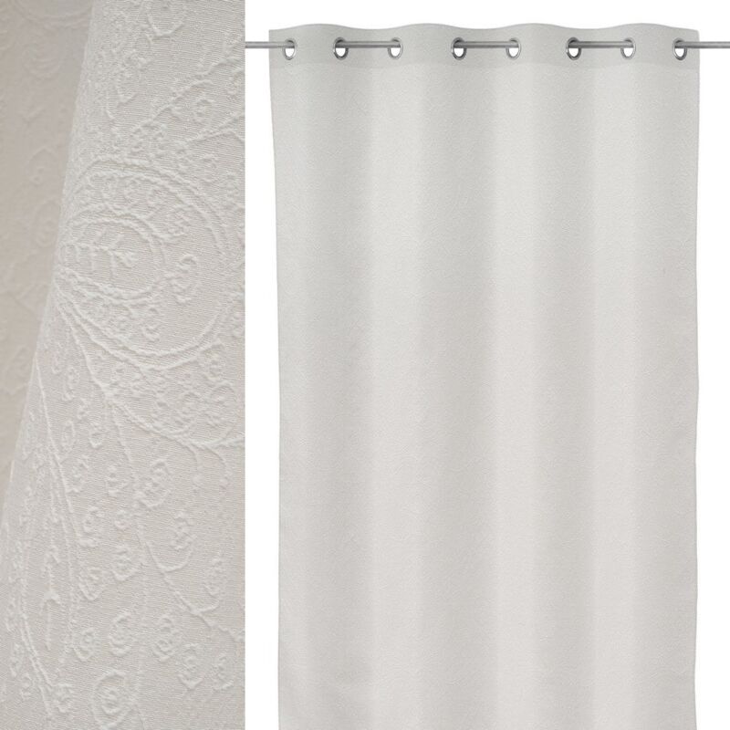 

Lolahome - Cortina textura blanca de tela Jacquard de 135x260 cm