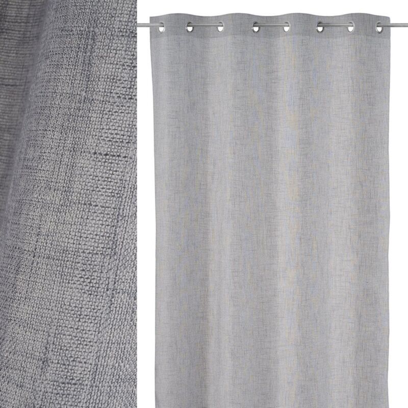 

Lolahome - Cortina textura gris de poliéster de 140x260 cm