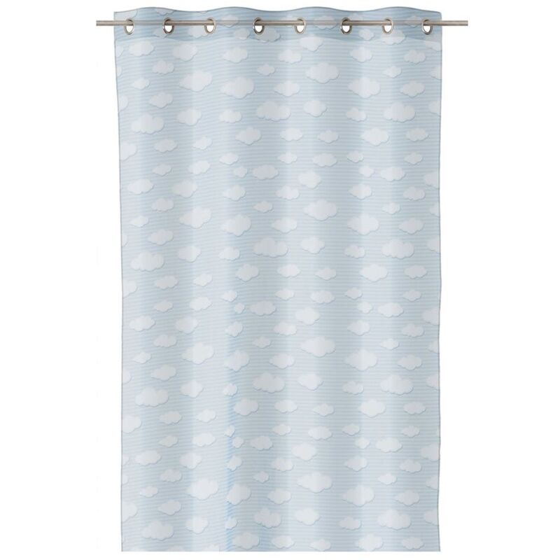 

Lolahome - Cortina visillo azul infantil de microfibra de 260x140 cm