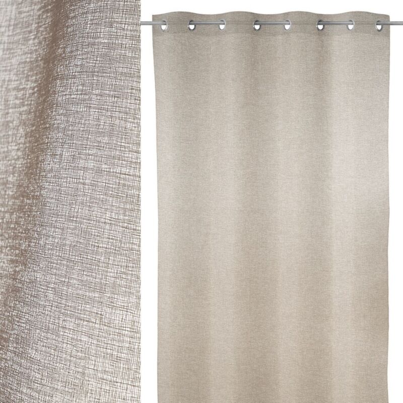 

Lolahome - Cortina visillo confeccionada en poliéster taupe de 140x260cm