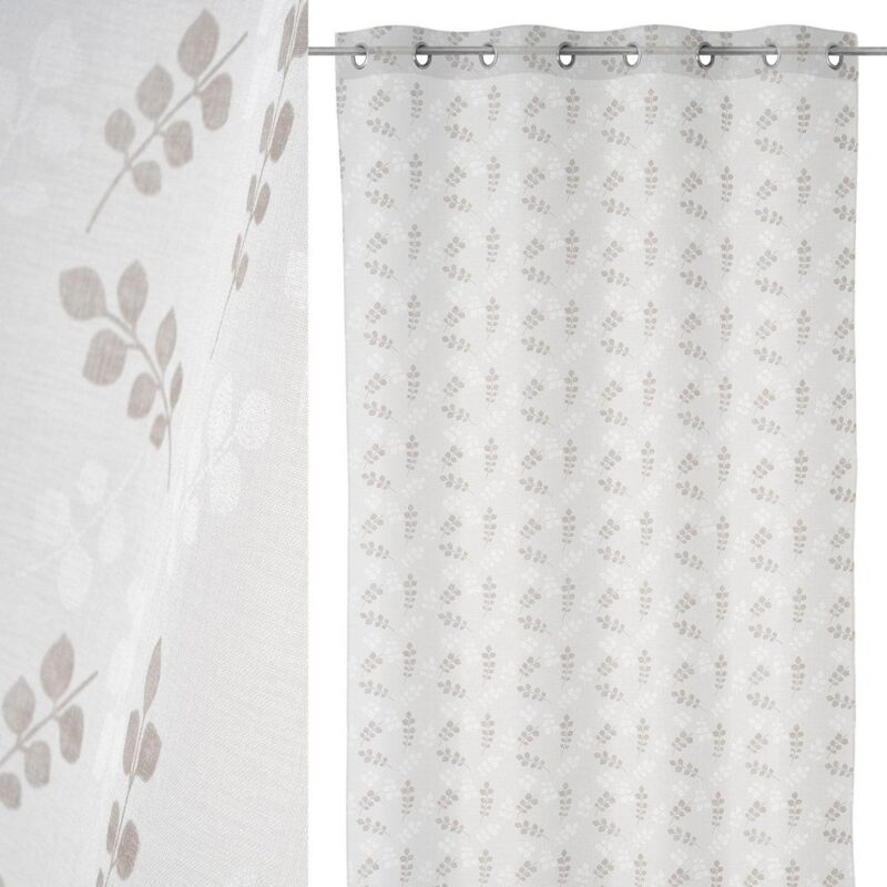 

Lolahome - Cortina visillo de ramas taupe de poliéster de 140x260cm