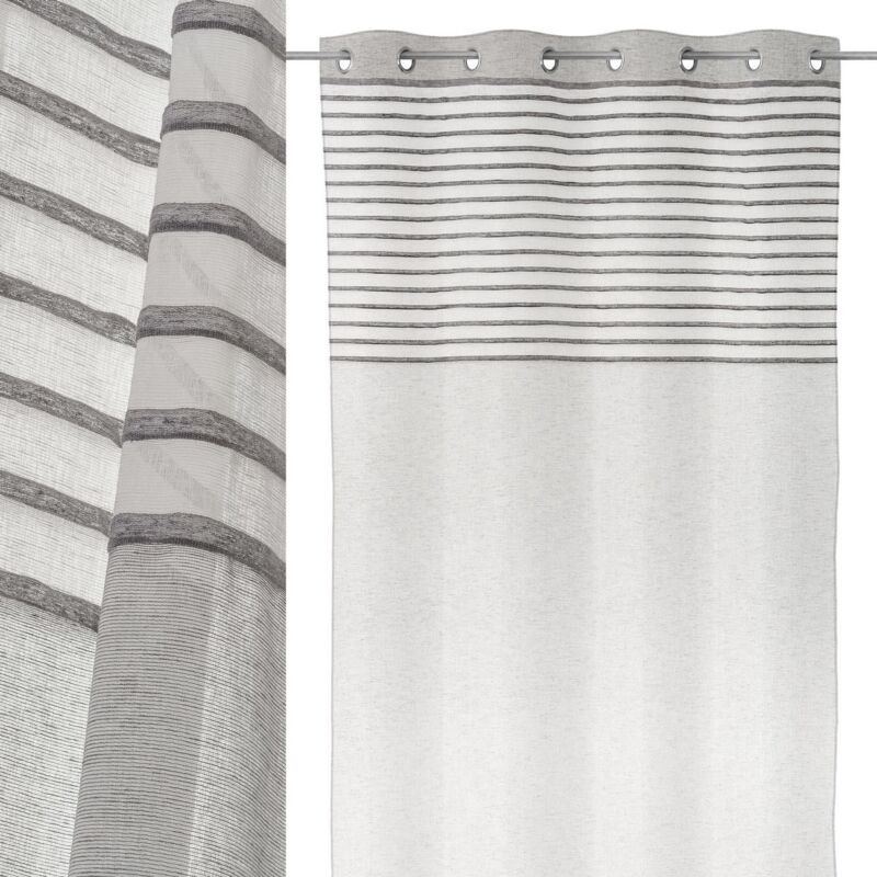 

Cortina visillo gris moderna de microfibra de 260x140 cm