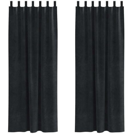 Cortinas 2 pcs Negro 140 x 260 cm Terciopelo vidaXL