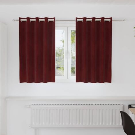 Cortinas 2 pcs Rojo vino tinto 140 x 140 cm Terciopelo