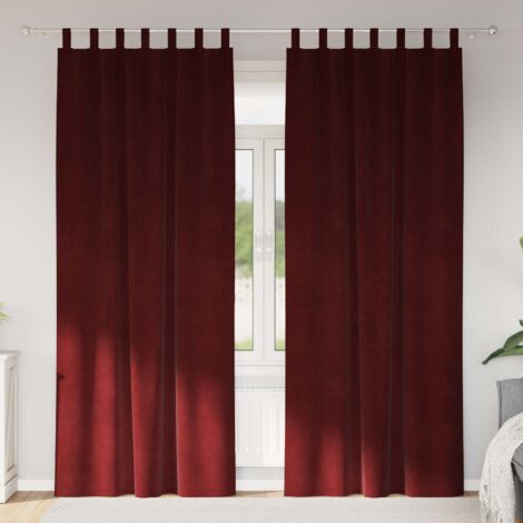 Cortinas 2 pcs Rojo vino tinto 140 x 245 cm Terciopelo