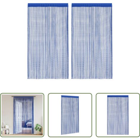 Cortinas azules -  Cortinas de flecos 2 piezas 100x250 cm azul