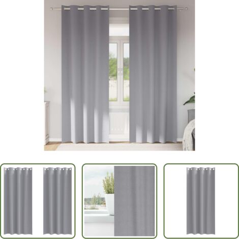 Cortinas blackout -  Cortinas Opacas con Anillas 2 pcs Gris Claro 245 x 140 cm
