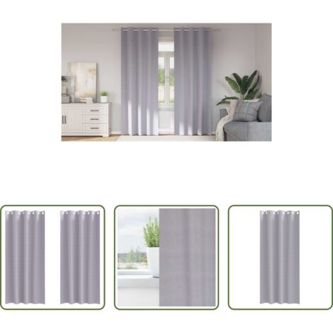 Cortinas blackout -  Cortinas Opacas con Anillas 2 pcs Gris Metalizado 260 x 140 cm