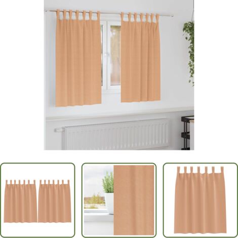 Cortinas blackout -  Cortinas Opacas con Anillas 2 pcs Marrón Claro 140 x 140 cm