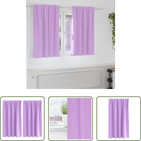 Cortinas blackout -  Cortinas Opacas con Anillas 2 pcs Morado 140 x 140 cm Poliéster
