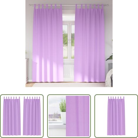 Cortinas blackout -  Cortinas Opacas con Anillas 2 pcs Morado 245 x 140 cm Poliéster