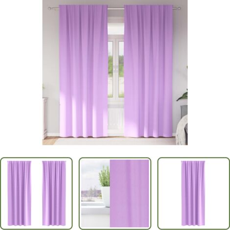 Cortinas blackout -  Cortinas Opacas con Anillas 2 pcs Morado 260 x 140 cm Poliéster