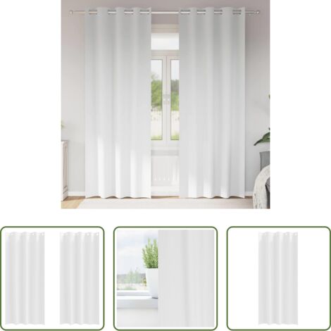 Cortinas blackout -  Cortinas Opacas con Anillas 2 pcs Puro 225 x 140 cm Poliéster