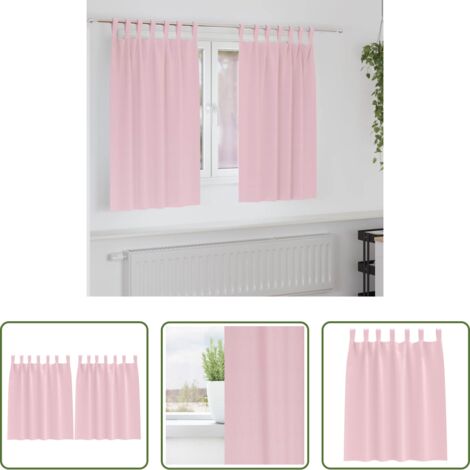 Cortinas blackout -  Cortinas Opacas con Anillas 2 pcs Rosa Bebé 140 x 140 cm