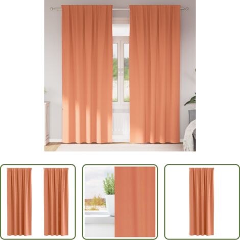 Cortinas blackout -  Cortinas Opacas con Anillas 2 pcs Terracota 245 x 140 cm