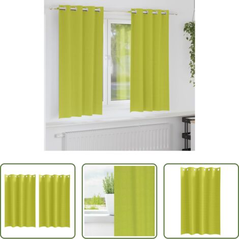 Cortinas blackout -  Cortinas Opacas con Anillas 2 pcs Verde 175 x 140 cm Poliéster