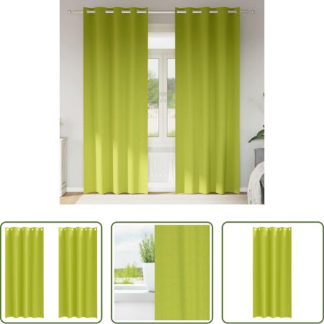 Cortinas blackout -  Cortinas Opacas con Anillas 2 pcs Verde 245 x 140 cm Poliéster