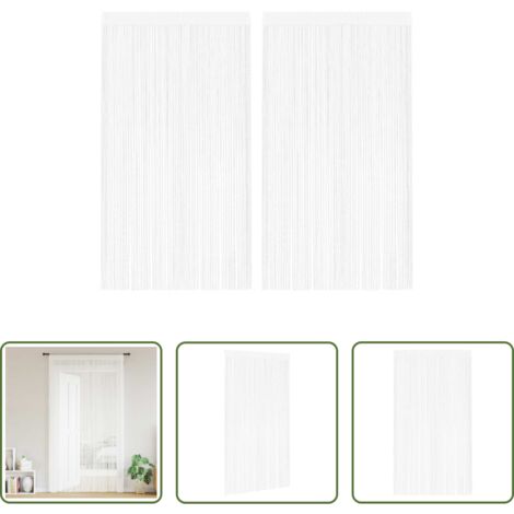 Cortinas blancas -  Cortinas de flecos 2 piezas 100x250 cm blancas