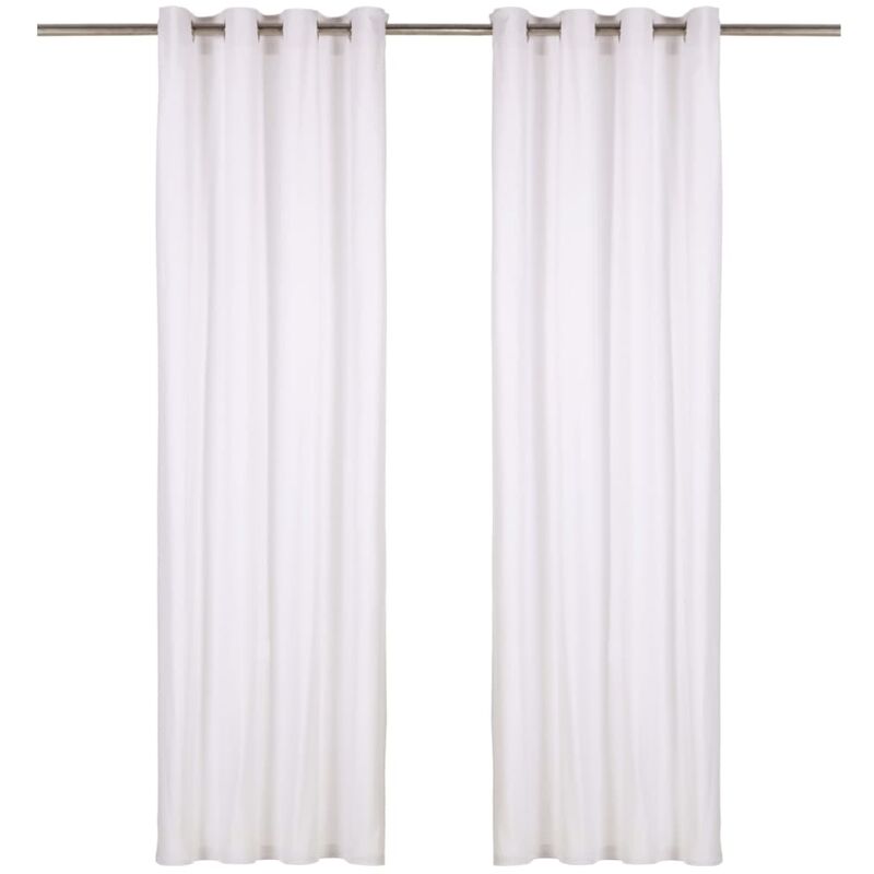 

Cortinas con anillas de metal 2 pzas algodon blanco 140x225 cm