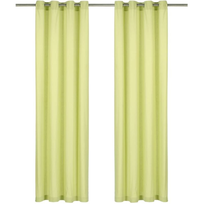 

Cortinas con anillas de metal 2 uds algodón verde 140x245 cm - Verde