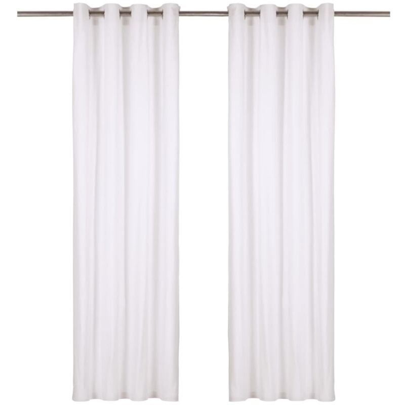 

Cortinas con anillas de metal 2 pzas algodón blanco 140x225 cm - Blanco - Vidaxl