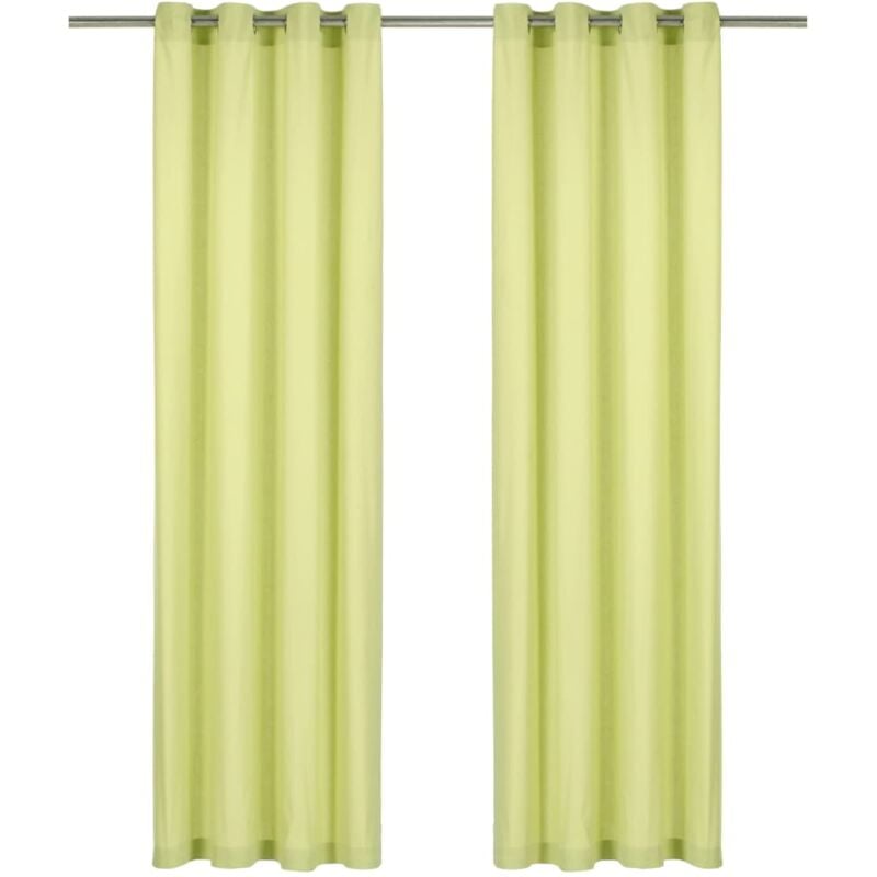 

Cortinas con anillas de metal 2 uds algodón verde 140x175 cm - Verde - Vidaxl