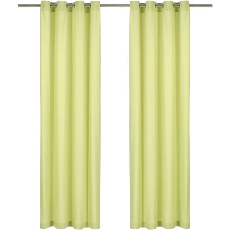 

Cortinas con anillas de metal 2 uds algodón verde 140x245 cm - Verde - Vidaxl