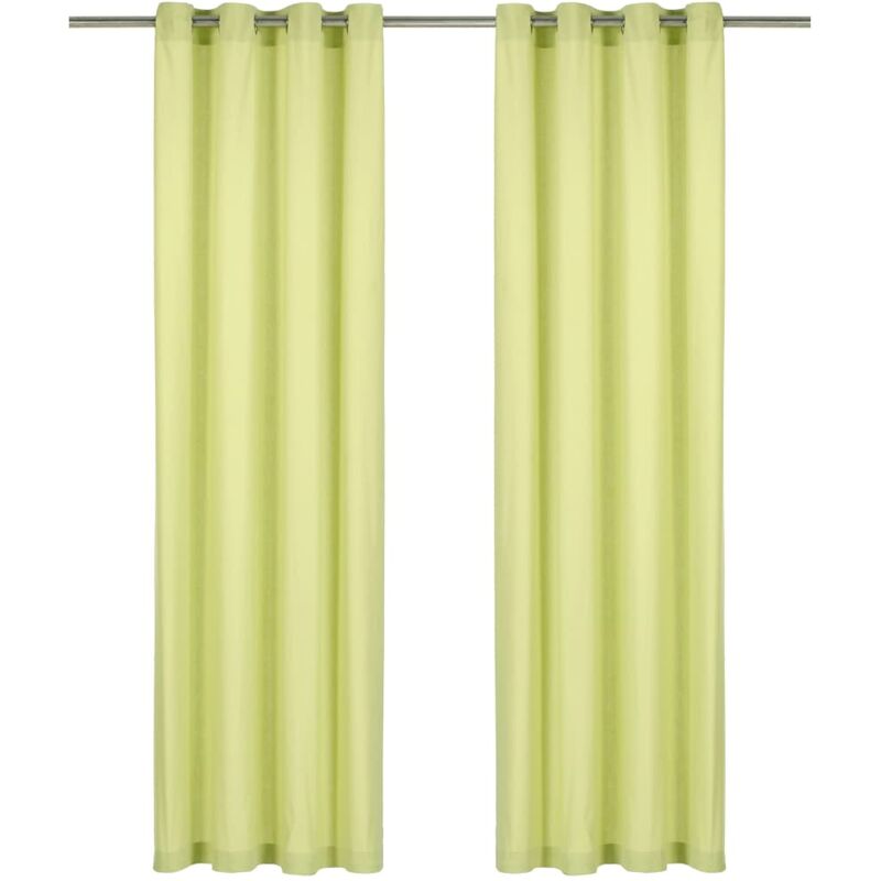 

Cortinas con anillas de metal 2 uds algodon verde 140x175 cm