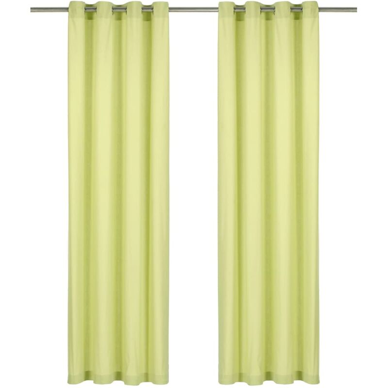 

Cortinas con anillas de metal 2 uds algodón verde 140x175 cm