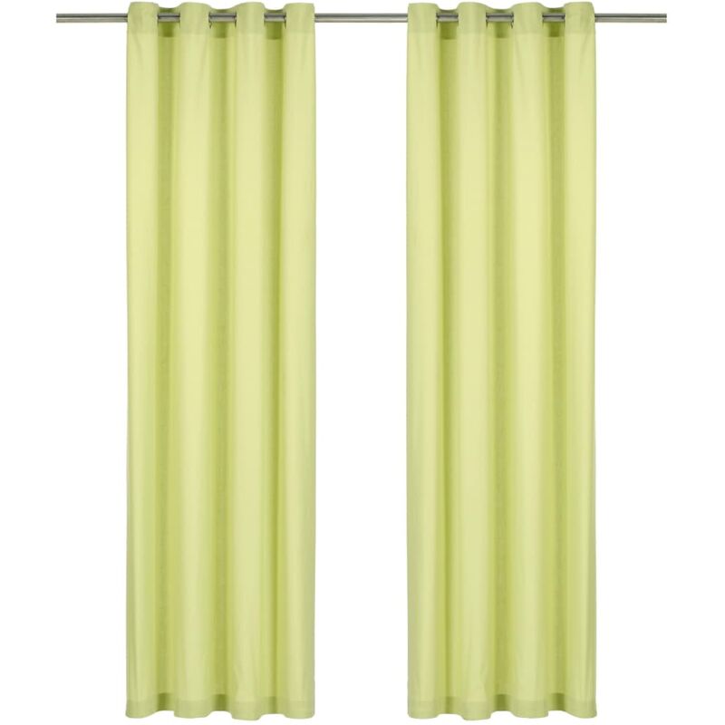 

Cortinas con anillas de metal 2 uds algodon verde 140x245 cm