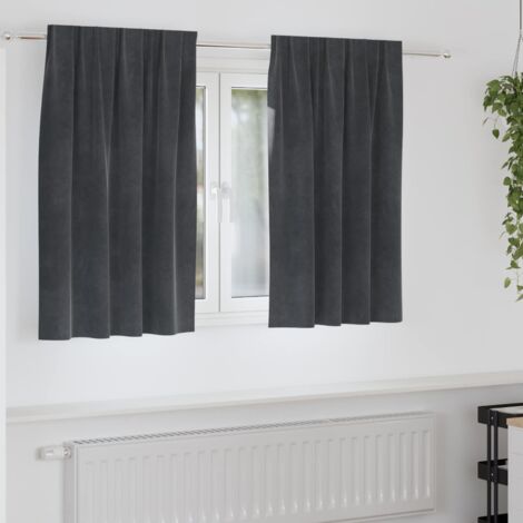 Cortinas con cortinas 2 pcs Gris claro 140 x 140 cm Terciopelo