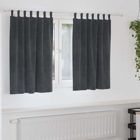 Cortinas con cortinas 2 pcs Gris claro 140 x 140 cm Terciopelo