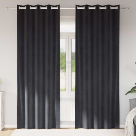 Cortinas con cortinas 2 pcs Gris oscuro 140 x 245 cm Terciopelo