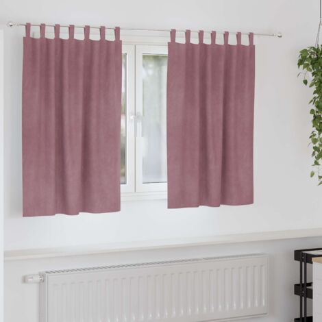 Cortinas con cortinas 2 pcs Rosa oscuro 140 x 140 cm Terciopelo