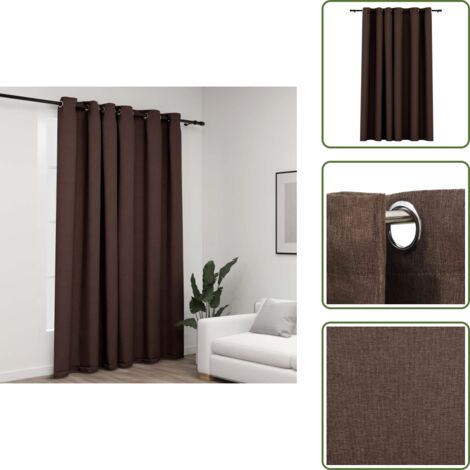 Cortinas con ojales - vidaXL Cortina opaca con ojales look de lino gris taupe 290x245 cm - Cortinas para salón