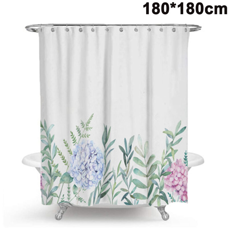 

Cortinas de ducha antibacterianas a prueba de moho, cortina de baño lavable, tela de poliéster con 12 anillos de cortina de ducha, 180 cm * 180 cm