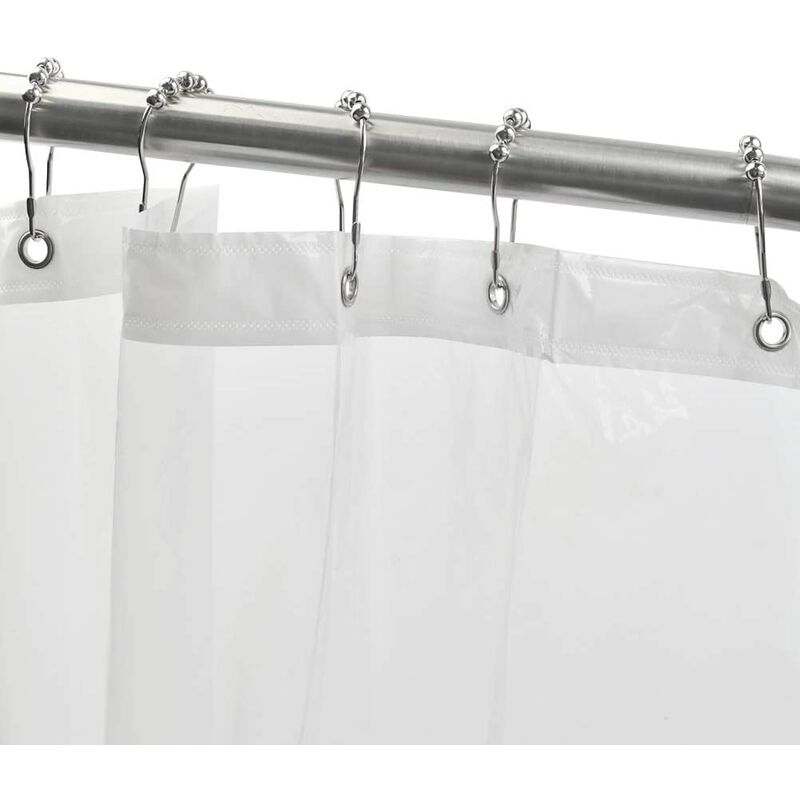 

Cortinas de ducha Efecto 3D Cortina de baño impermeable Cortinas de baño sin moho 200 cm x 180 cm Semitransparente 12 ganchos para cortinas incluidos